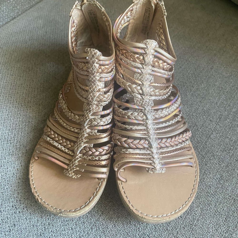 Braided Tan Strappy Sandals